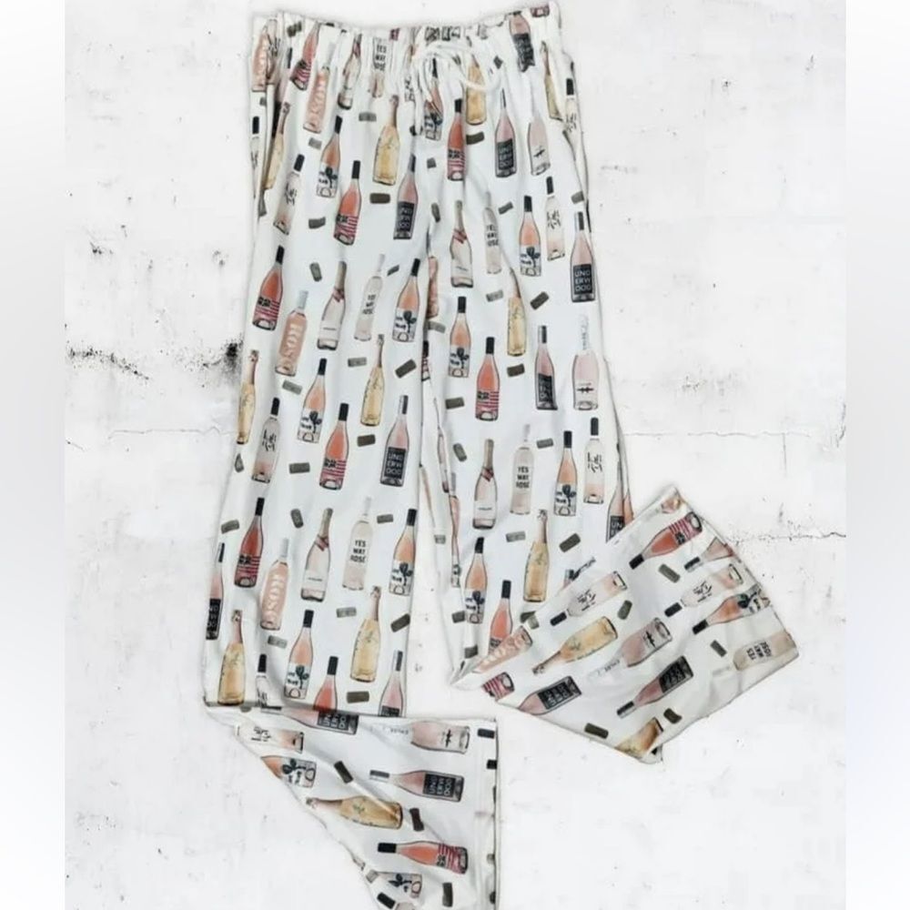 Paisley Box wine pajama pants made from a cotton/polyester blend
